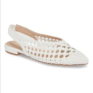 Something Navy "Larissa" Woven Slingback Flats